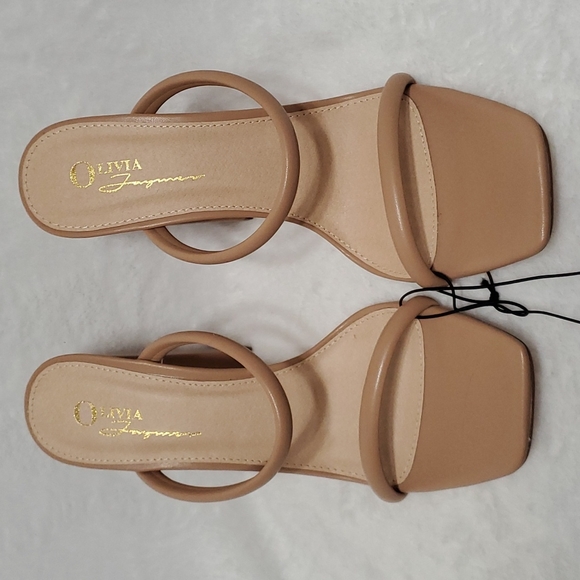 NWOT OLIVIA Ferguson Open toe block high-heel sandal 8.5 Tan (Ss19) - Picture 2 of 9